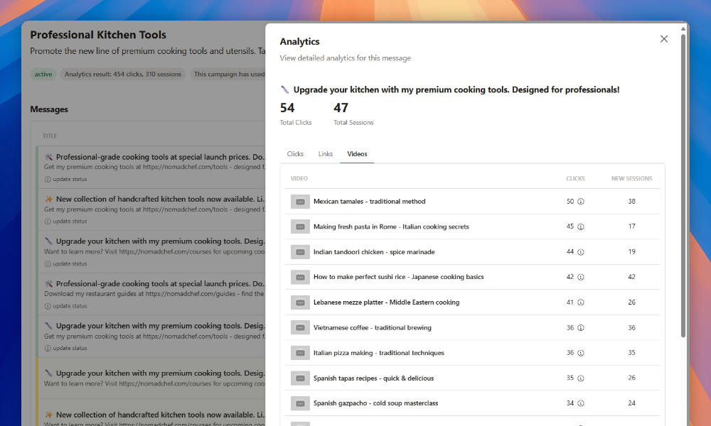 Sendari analytics
